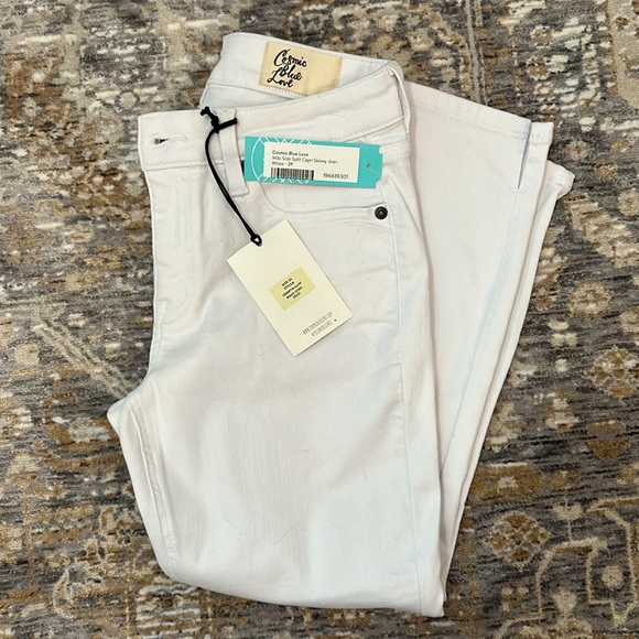 NWT Cosmic Blue Love side split capri skinny jean size 26 - Picture 3 of 5